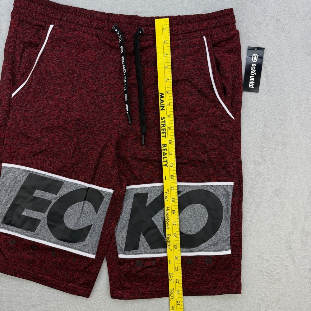 Ecko Unltd Shorts Mens True Red Flyknit Athletic Gym Workout Casual Size XL‎ - Picture 6 of 9